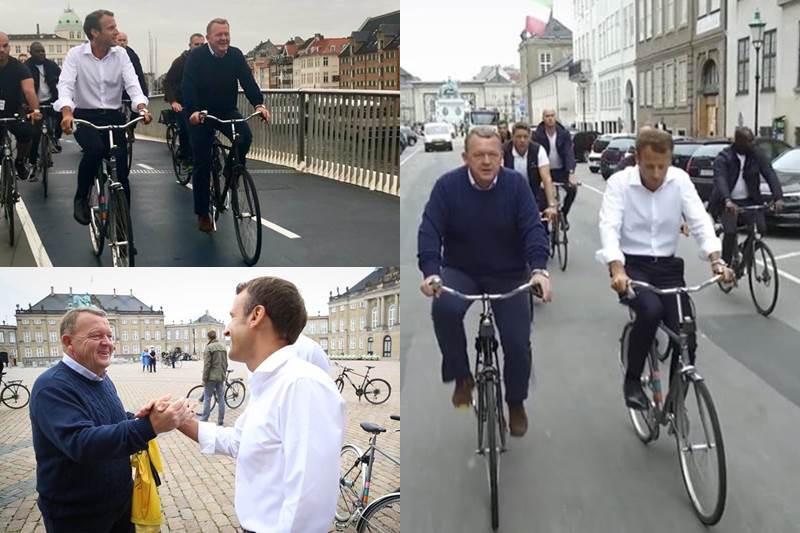 در شهریور امسال نخست‌وزیر دانمارک برای نشان دادن شهر کپنهاگ به رییس جمهور فرانسه، او را به دوچرخه‌سواری دعوت کرد