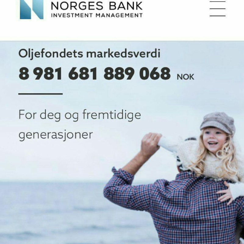 این تصویری از سایت «صندوق نفت» Oljefond در نروژ است. 💬 «برای شما و برای نسل‌های آینده»