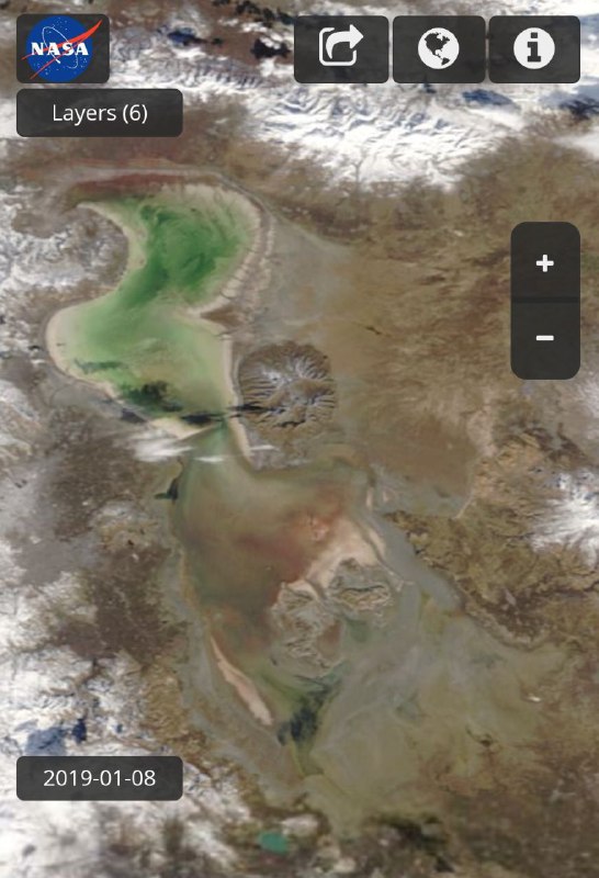 🛰 آخرین تصویر ماهواره جهانی ناسا از دریاچه (۱۸ دی ۹۷)