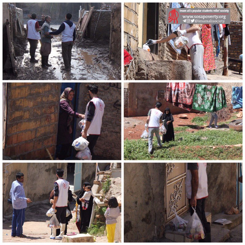 🔴 توزیع اقلام غذایی و لوازم بهداشتی توسط اعضای داوطلب جمعیت امام علی در محله‌ی دروازه هیو معمولان (۹۸/۱/۲۳) …🆔