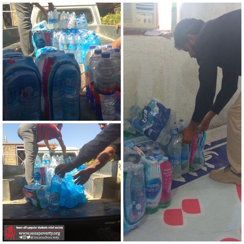 🌀تدارک آب آشامیدنی توسط داوطلبین جمعیت امام علی برای روستاهای سیل‌زده‌ی سرخه ۱ و سرخه ۲ در دهستان عنافچه (۹۸/۱/۱۹) …🆔