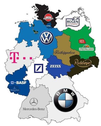 بزرگترین شرکت در هر منطقه و ایالت آلمان
