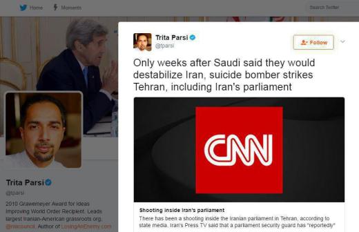 ⭕️توییت «تریتا پارسی»، مدیر شورای ملی ایرانیان آمریکا: تنها چند هفته پس از آنکه عربستان سعودی اعلام کرد که ایران را بی ثبات خواهد 