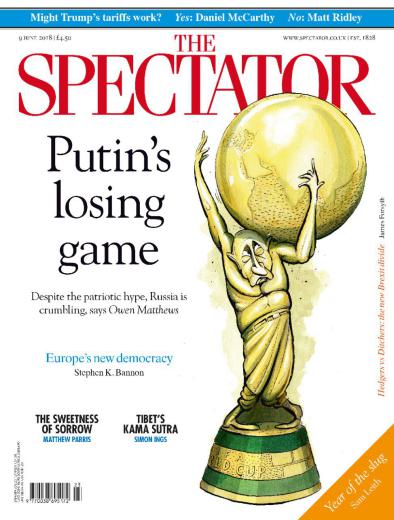 نشریه اسپکتاتور با کنایه‌ای به برگزاری بازی‌های جام جهانی در روسیه، تصویری از پوتین، بازی‌های وی را منجر به باخت توصیف کرده است