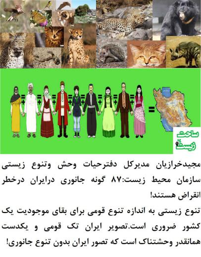مجید خرازیان مدیر کل دفتر حیات وحش وتنوع زیستی سازمان محیط زیست: ۸۷ گونه جانوری در ایران درخطر انقراض هستند!