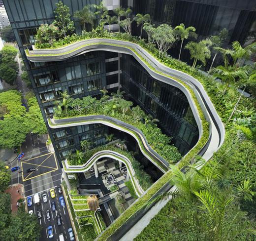 مرکزی تجاری در سنگاپور بر اساس معماری پایدار