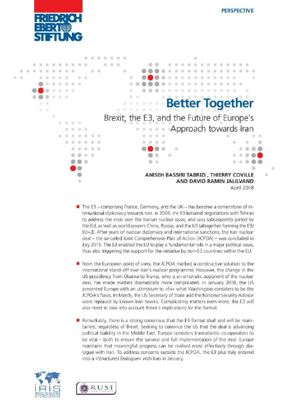  Brexit, the E۳, and the Future of Europe’s Approach towards Iran