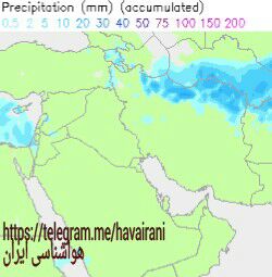 الگوی بارشی از الآن تا ۴۸ ساعت آینده