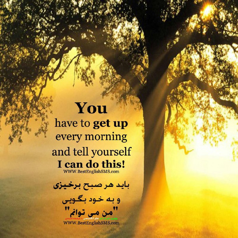 باید هر صبح برخیزی و به خود بگویی «من می‌توانم». صبح به خیر 🌺