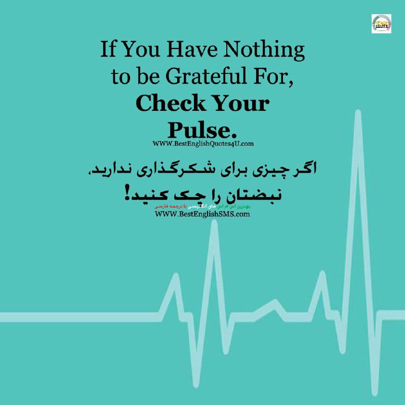 اگر چیزی برای شکرگذاری ندارید،. نبضتان را چک کنید!.. Join Us👇🌺