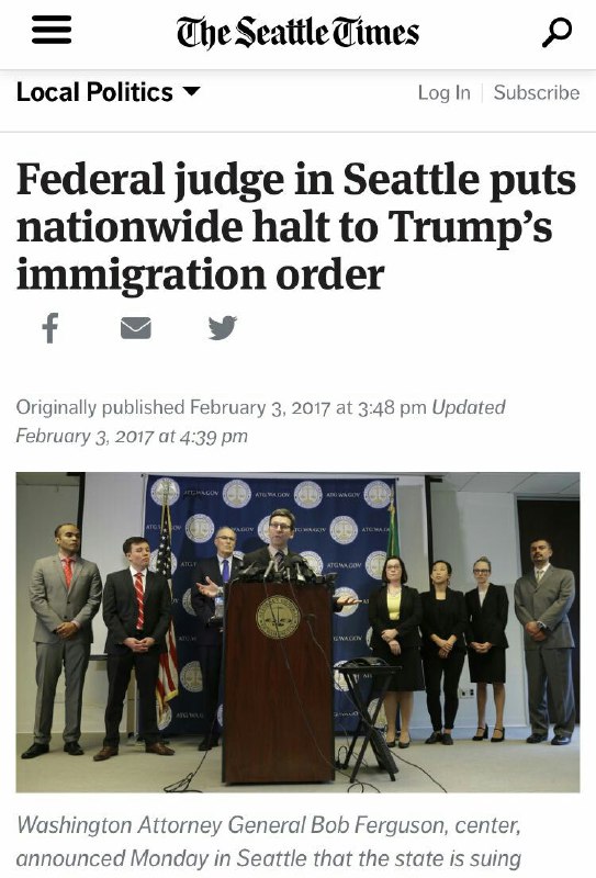 خبرفوری: یک تصمیم تاریخی و جنجال برانگیز: «یک قاضی فدرال، دستور محدودیت‌های ویزایی مهاجرتی ترامپ را در سراسر کشور متوقف کرد
