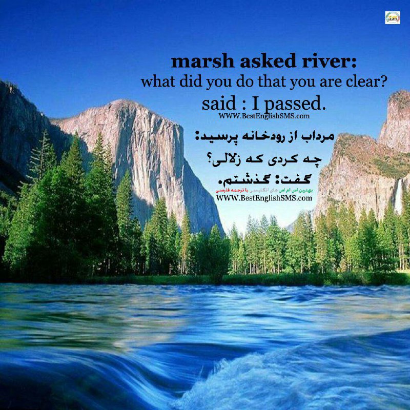 مرداب از رودخانه پرسید: چه کردی که زلالی؟ گفت: گذشتم …