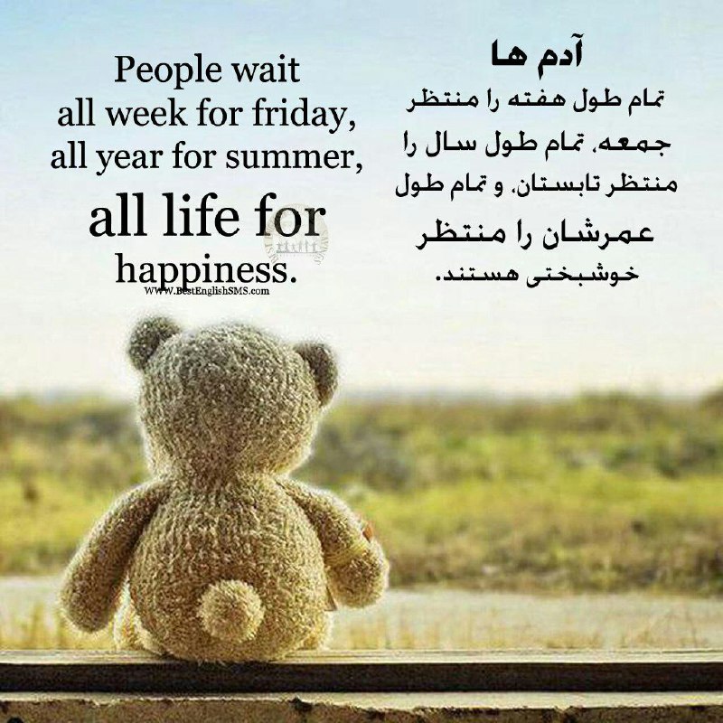 آدم‌ها تمام طول هفته را منتظر جمعه، تمام طول سال را منتظر تابستان، و تمام طول عمرشان را منتظر خوشبختی هستند …