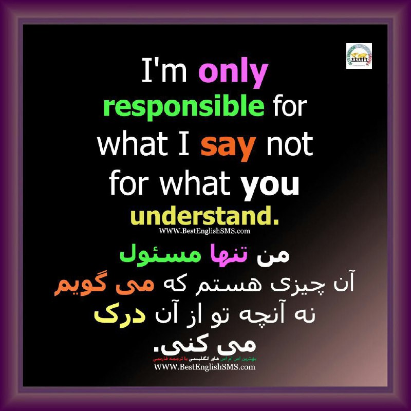 من تنها مسئول آن چیزی هستم که می‌گویم نه آنچه تو از آن درک می‌کنی …