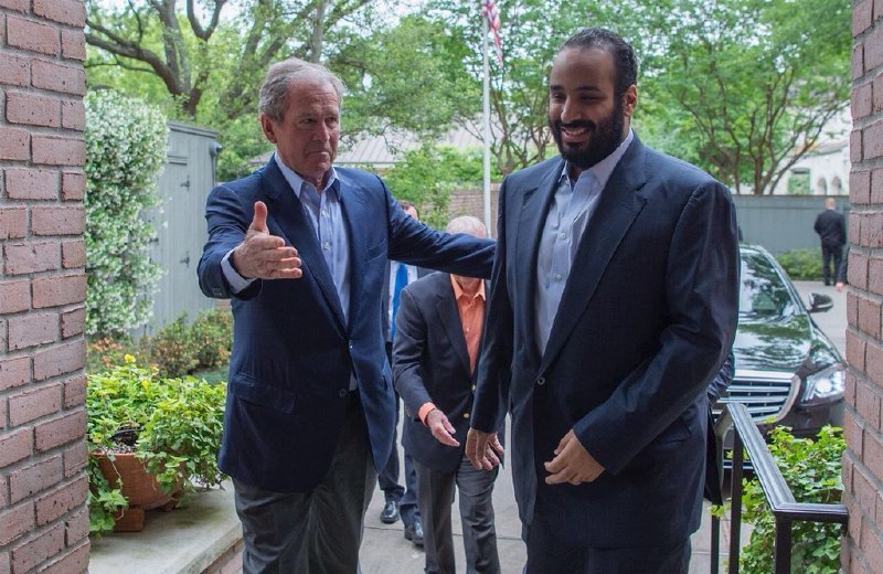 دیدار بن سلمان با جرج دبلیو بوش معمار کلنگی کردن خاورمیانه