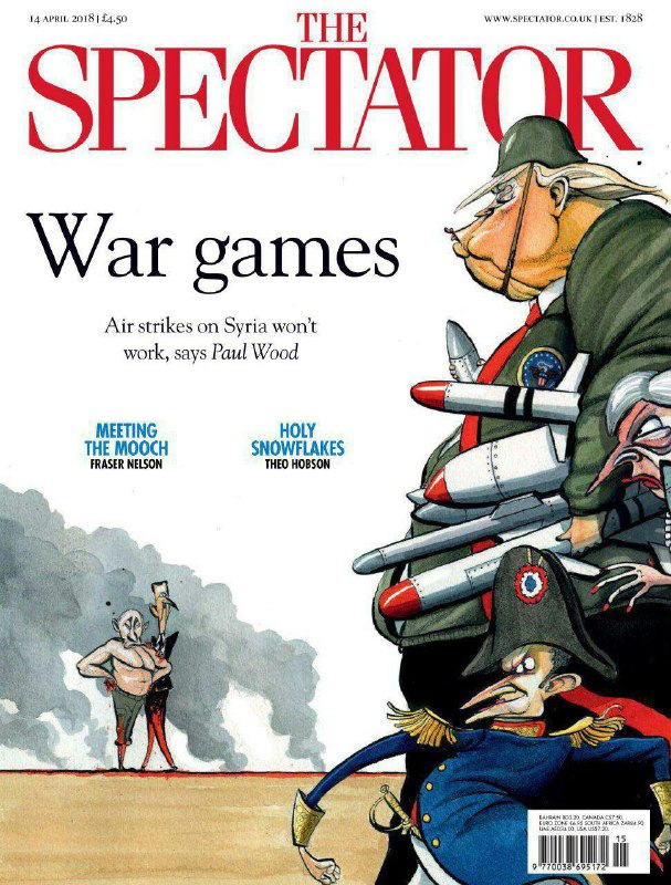 🔵طرح روی جلد spectator آمریکا.. «حملات بی دلیل و بدون برنامه آمریکا»