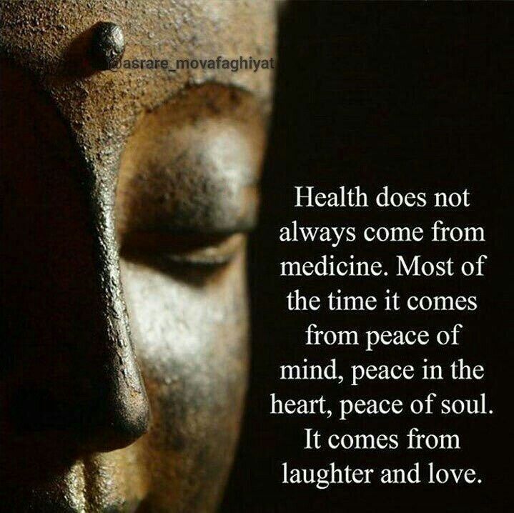 ☘. سلامت همیشه فقط از دارو بدست نمیاد. بیشتر اوقات از آرامش خیال، آرامش قلبى، آرامش روحى بدست میاد