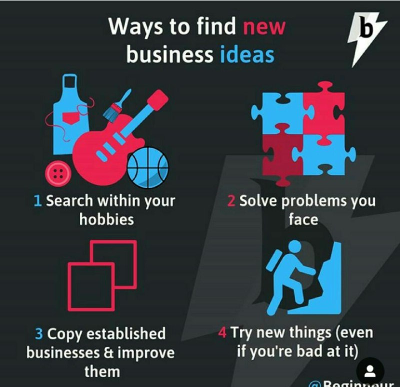 💥 راه هایی برای پیدا کردن ایده‌های جدید در کسب و کار …۱⃣ جستجو در میان علاقه مندی‌ها..۲⃣ مواجه شدن و حل کردن مشکلاتی که با آنها مو