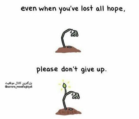 حتی وقتی تمام امیدتو از دست دادی،. لطفا تسلیم نشو …💟