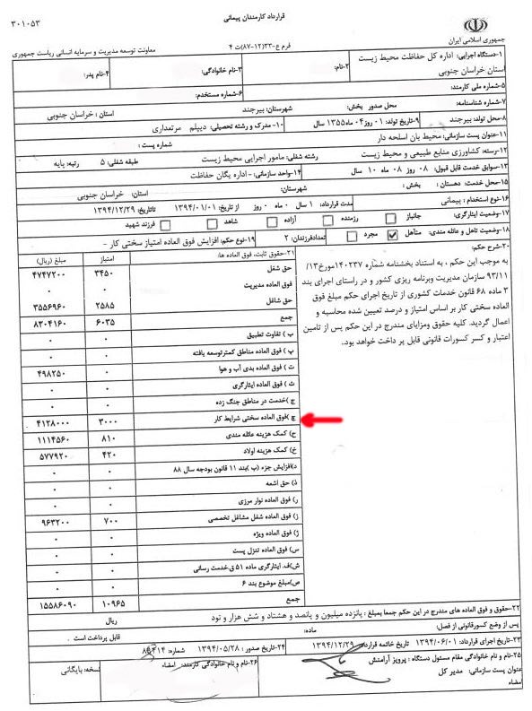 سه هزار امتیاز فوق العاده سختی شرایط کار محیطبانان استان خراسان جنوبی پرداخت شد.. پایگاه خبری