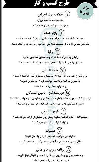 طرح کسب و کار برای خلاق‌ها. 💢 💯