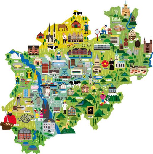 یکم اطلاعات درباره ایالت North Rhine-Westphalia و منطقه Ruhr: