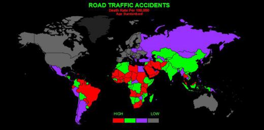 🔹ایران در صدر آمار مرگ و میر تصادفات جاده‌ای در جهان.. منبع: گزارش سازمان بهداشت جهانی ۲۰۱۴