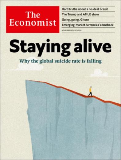 هفته نامه اکونومیست تصویر جلد شماره اخیر خود را به علل کاهش نرخ خودکشی در جهان اختصاص داده است