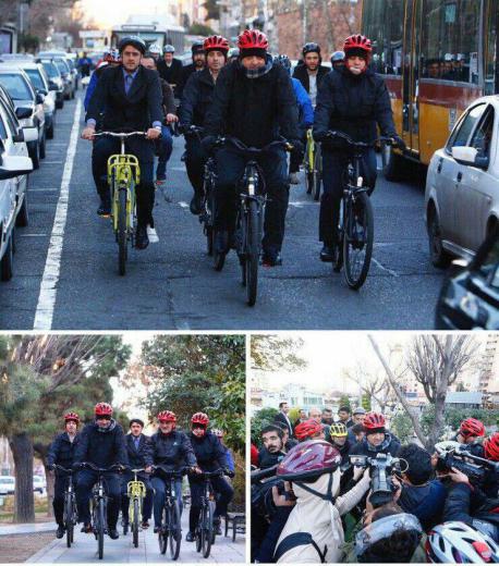 🌎 پیروزحناچی امروز در یکی از سه‌ شنبه‌های بدون خودرو با گروهی از خبرنگاران همراه شد و با دوچرخه به محل کارش رفت/روزآروز