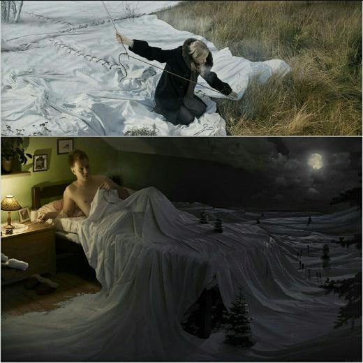 دو عکس از طبیعت زمستانی در ارتباط با انسان. اریک جوهانسون