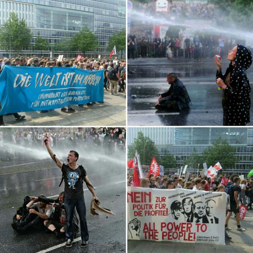 ‏اعتراضات ضد اجلاس جی ۲۰ در سراسر شهر هامبورگ:. «ما سرمایه‌ی انسانی نیستیم»