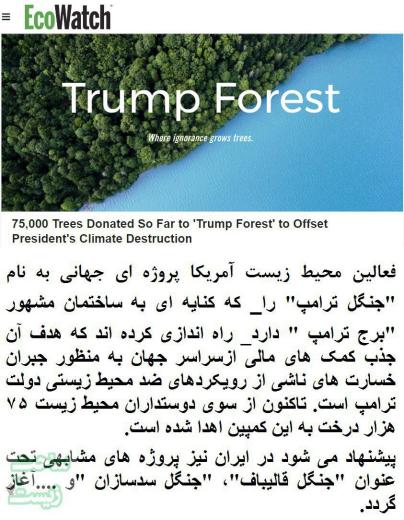 از «جنگل ترامپ» تا «جنگل قالیباف»!. ساحت زیست
