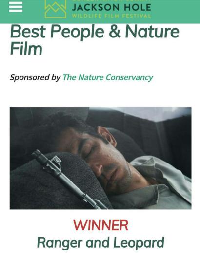 فیلم مستند «محیط‌بان و پلنگ» که چندی پیش خبر شرکتش را در جشنواره محیط‌زیستی جکسون هول آمریکا داده بودیم؛ جایزه بهترین فیلم در بخش 